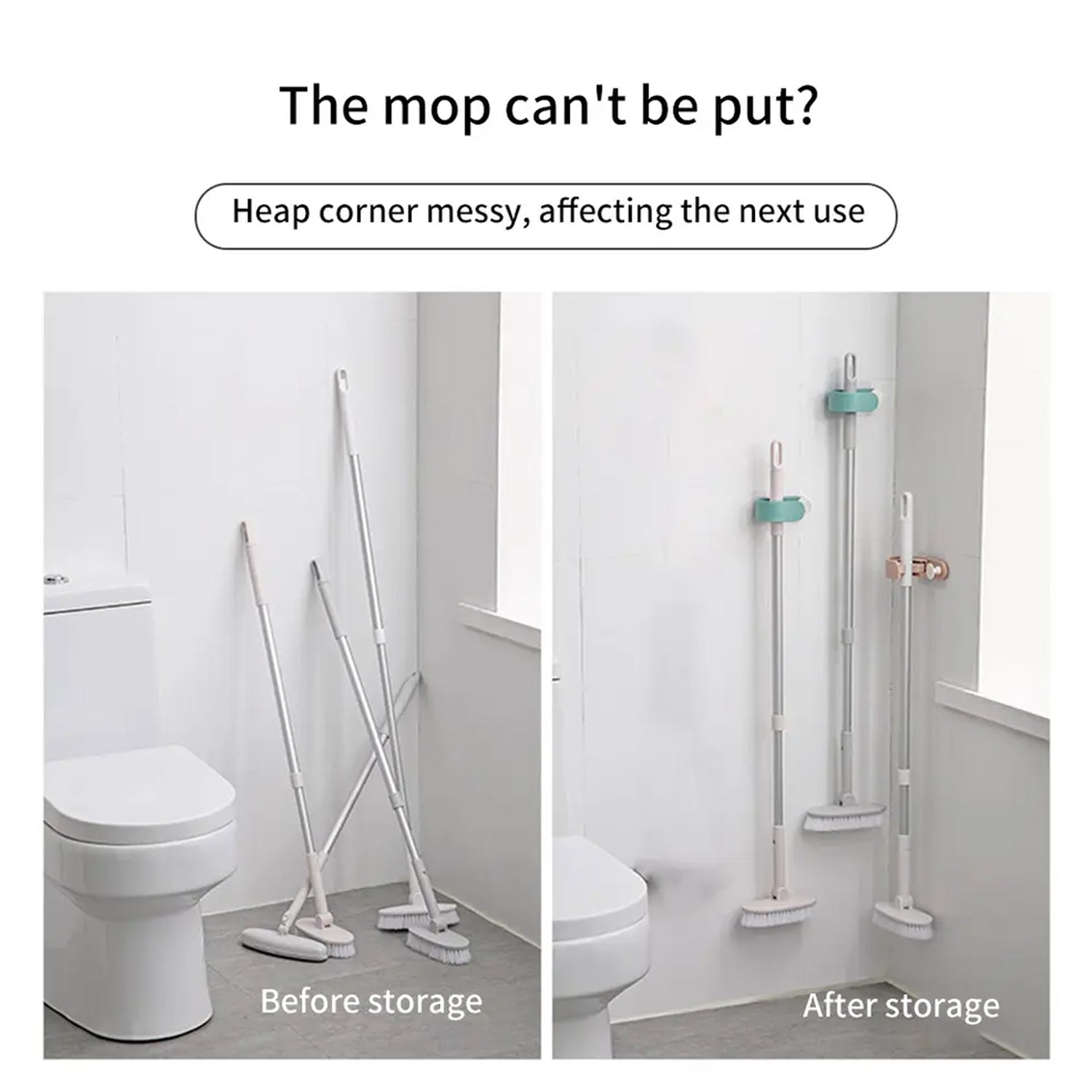 7682 Wall Mounted Mop Holder Brush Broom Hanger Self Adhesive Broom Clip Hanging Holder Clean Tool Mop DeoDap 7682 Wall Mounted Mop Holder Brush Broom Hanger Self Adhesive Broom Clip Hanging Holder Clean Tool Mop DeoDap